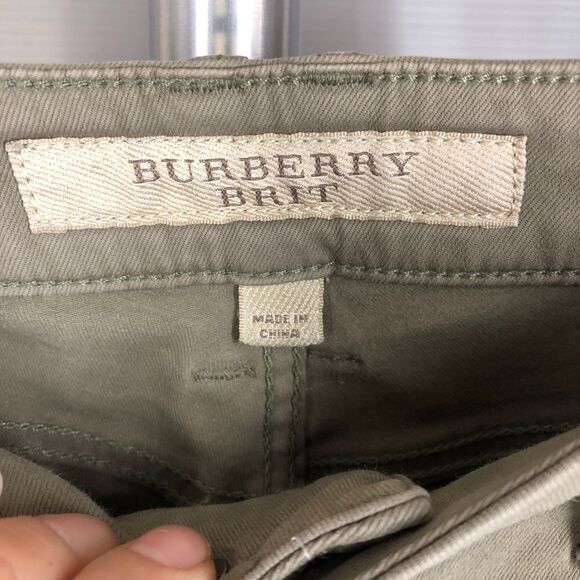 Burberry BRIT olive green skinny low rise jeans sz 27 - Picture 7 of 8